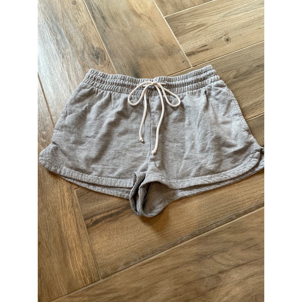 Out From Under Shorts Womens Medium Gray Elastic Tie Waist Pockets